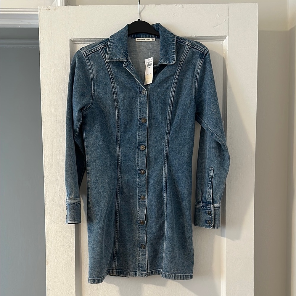 Abercrombie & Fitch Blue Denim Shirt Dress